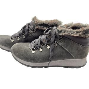 Bear Trap Gray 8 Women's  Fur Insulated Suede Ankle Snow Winter Boots Shoes